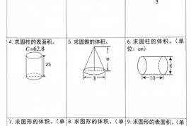 六年级下数学圆柱和圆锥计算专题特训